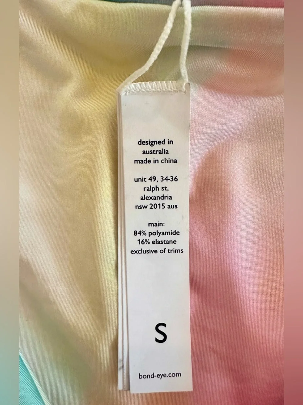 Bond-Eye Australia Pastel Tie Dye Bikini Set S Knot Front Top Cheeky Bottom - Picture 7 of 7